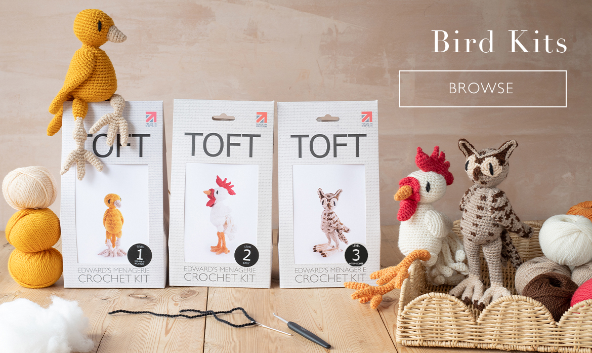 Bird kits toft crochet in a box pattern